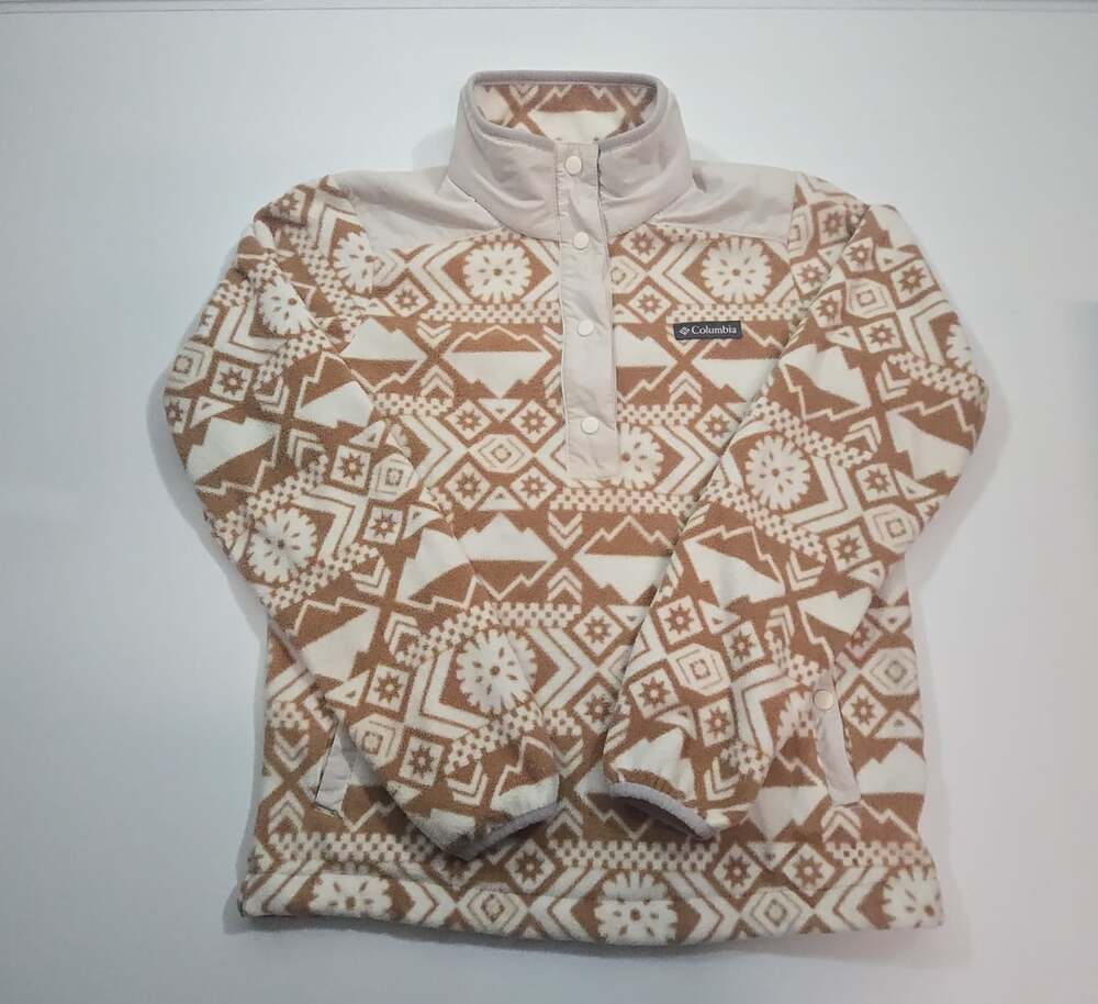 Columbia Women's Helvetia Cropped Half Snap Fleece Pullover Aztec Brown XS